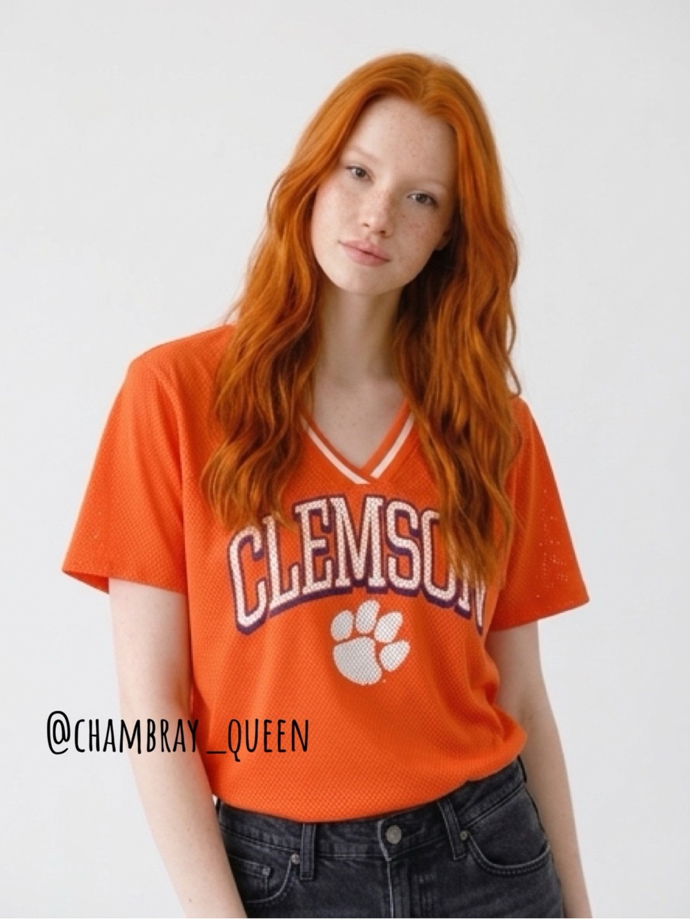 Medium Women's Rivalry Threads Orange Clemson Tigers Oversized Fashion Jersey